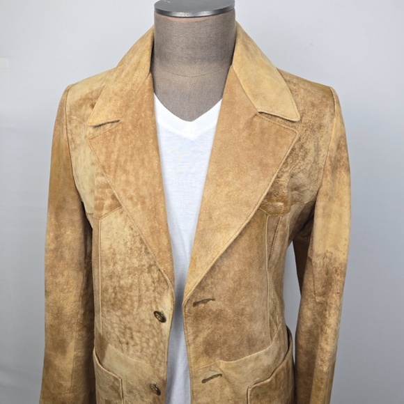Vintage 70’s Robert Lewis Suede Leather Blazer 40L - Picture 2 of 13